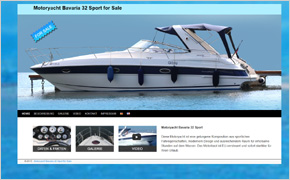 Website-Referenz Ebert und Partner: Motorboot-Verkauf