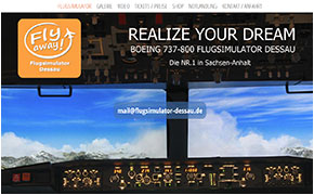 Website-Referenz Ebert und Partner: Flugsimulator Dessau